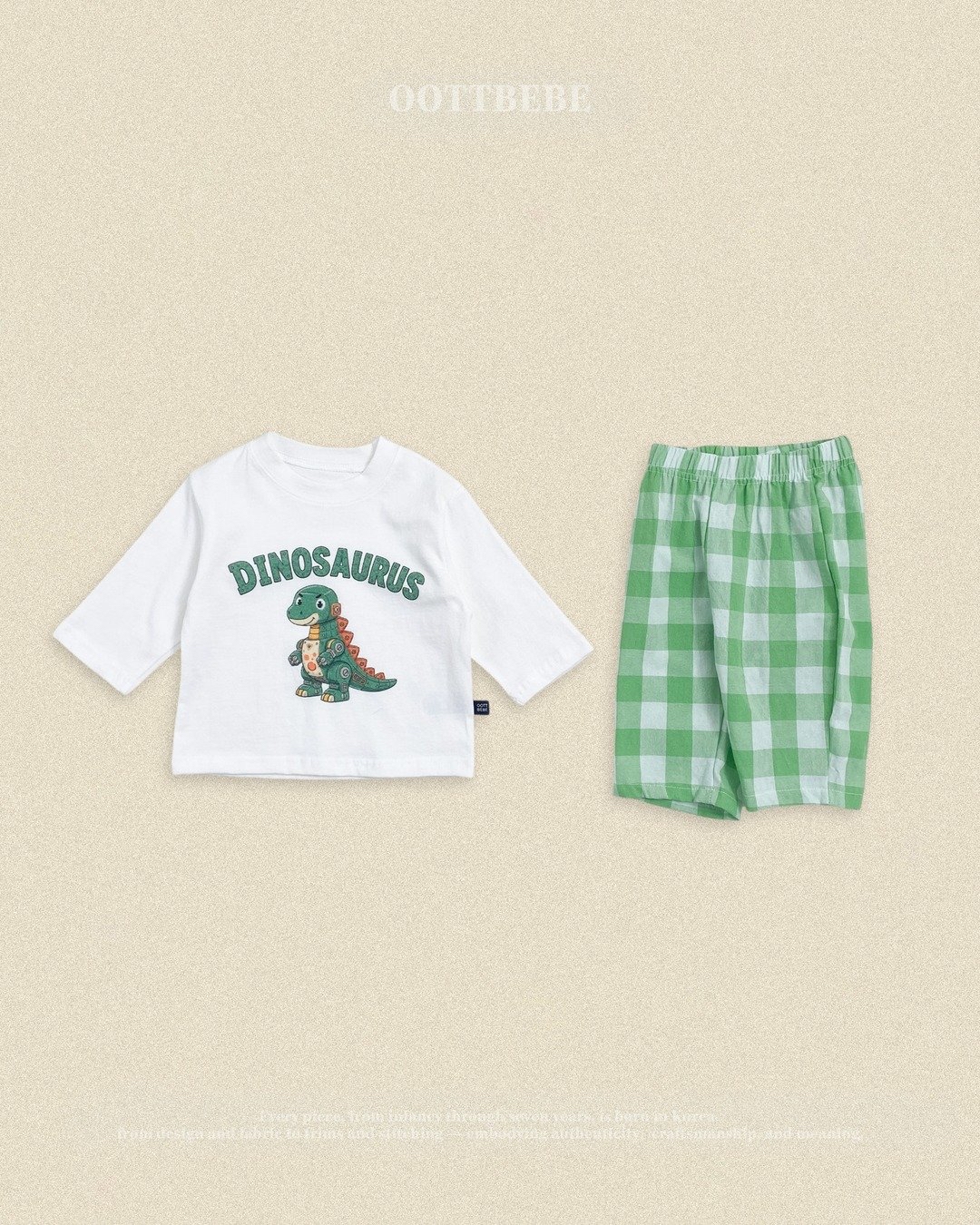 OOTT | Robot dinosaur top and bottom clothes set 