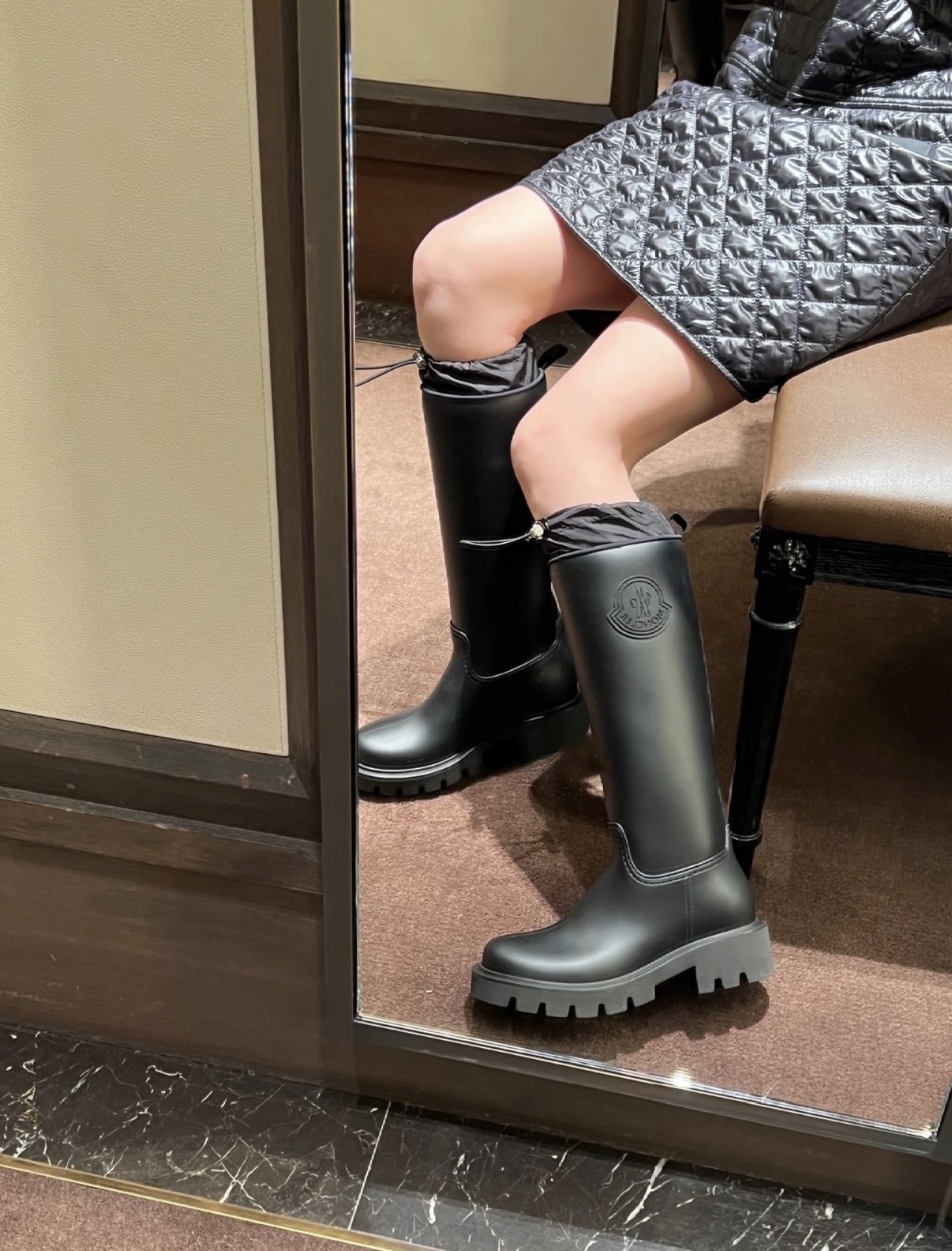 訂定雨靴迎接雨季🌧️  優惠價‼️訂貨📮Moncler 可束繩長款雨靴 Size 36/37/38/39/41
