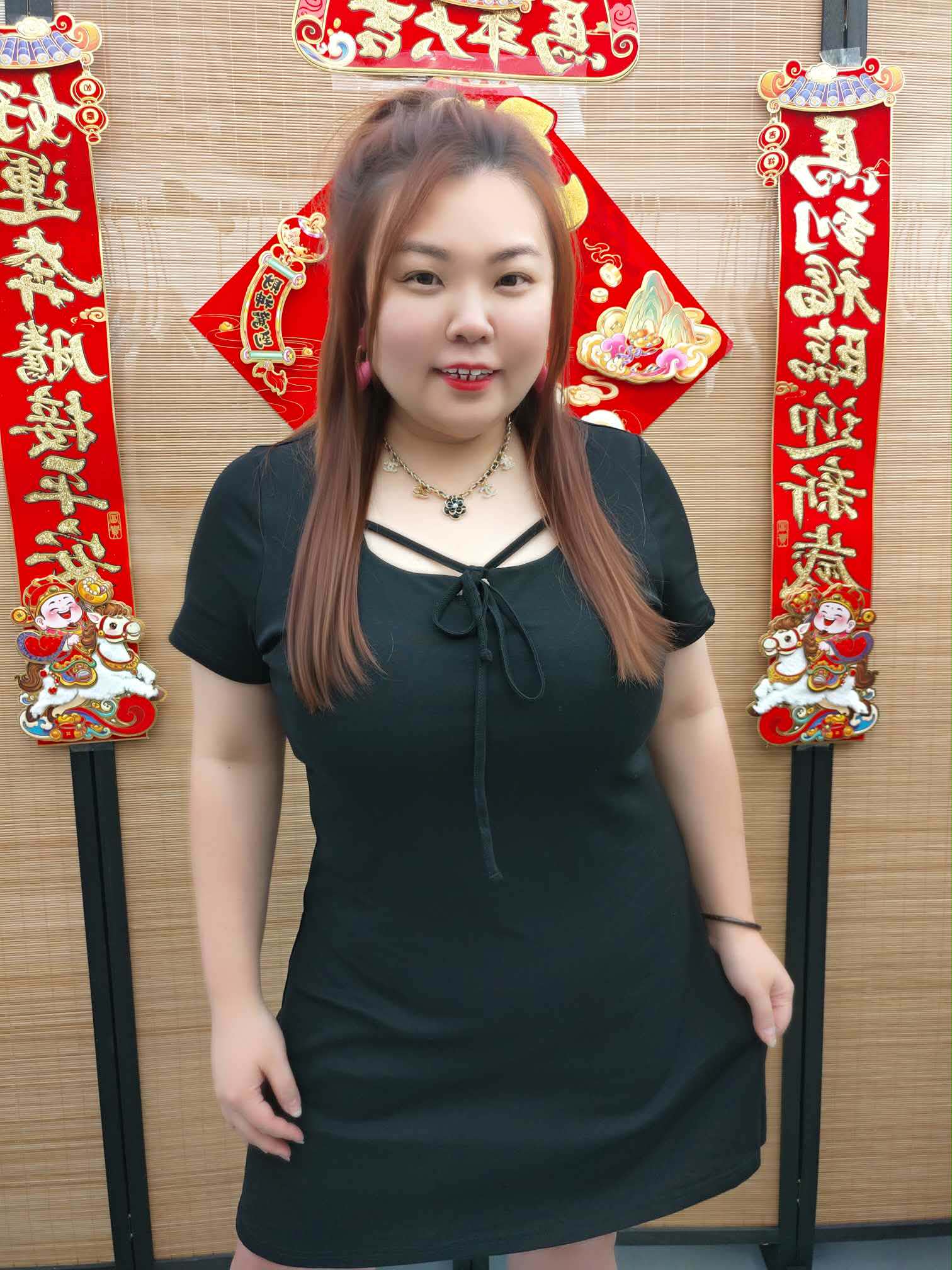 DDD05 TW#8066(B03) 前绑带附垫设计连衣裙