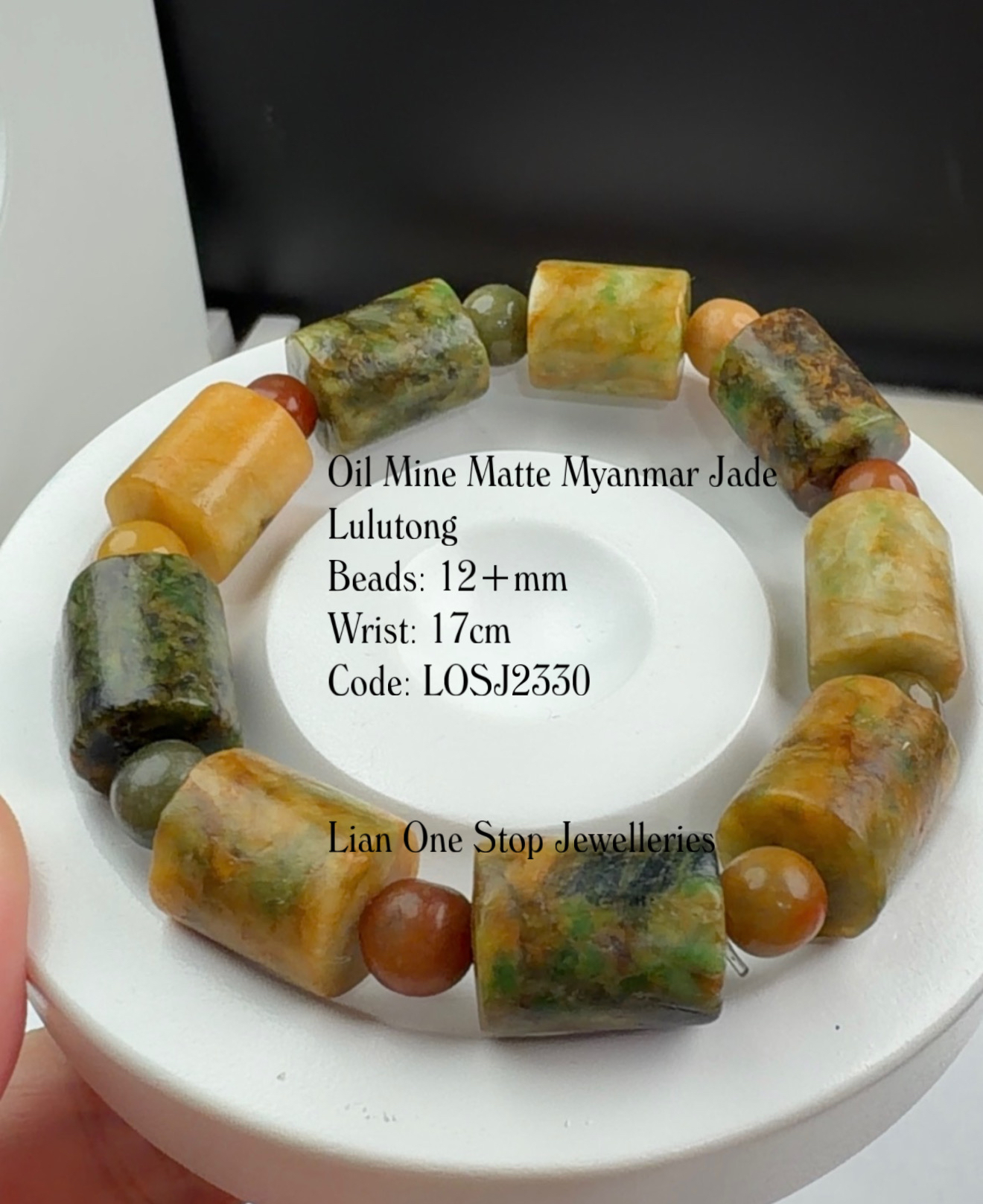 Code: LOSJ2330 Oil Mine Matte Myanmar Jade Lulutong 