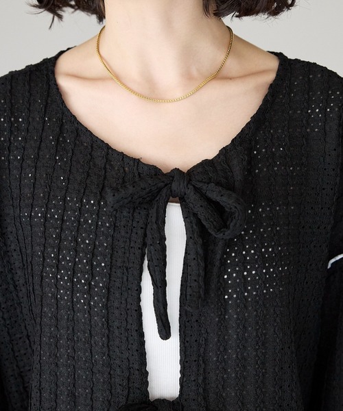 double ribbon 木耳邊外套