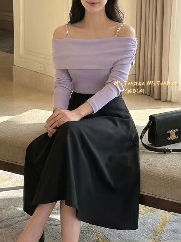 G6068 韓國🇰🇷金鏈吊帶露肩top