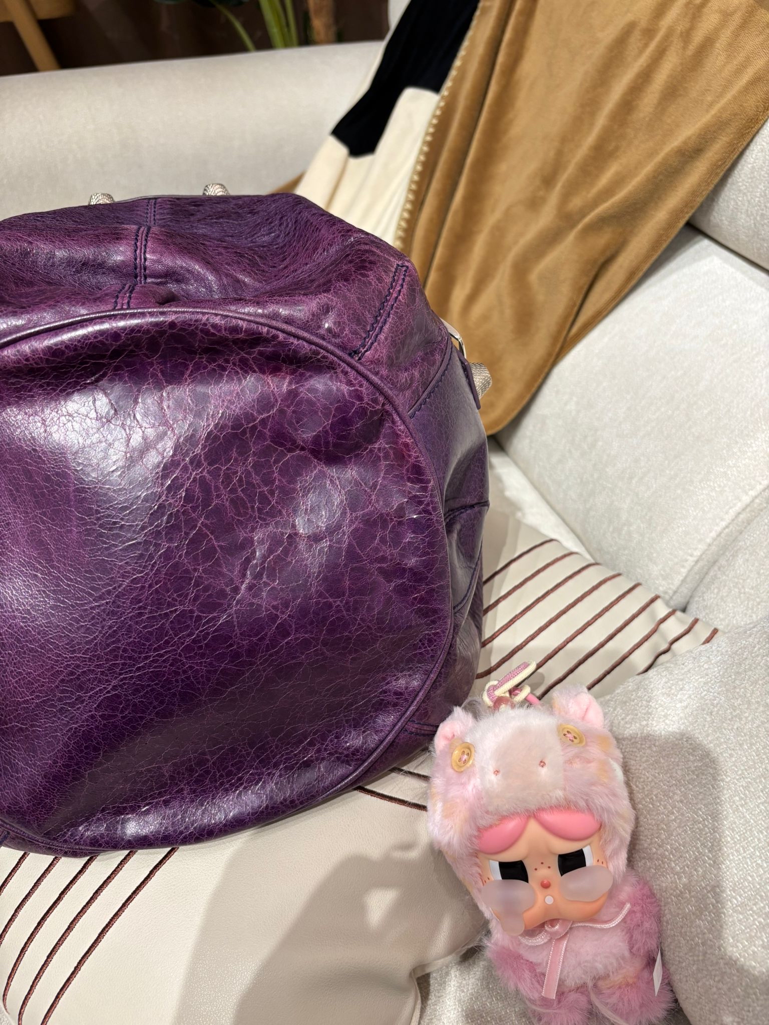 Balenciaga 2Way bag Calfskin purple 100%Authentic, 90%New ✅Dust bag