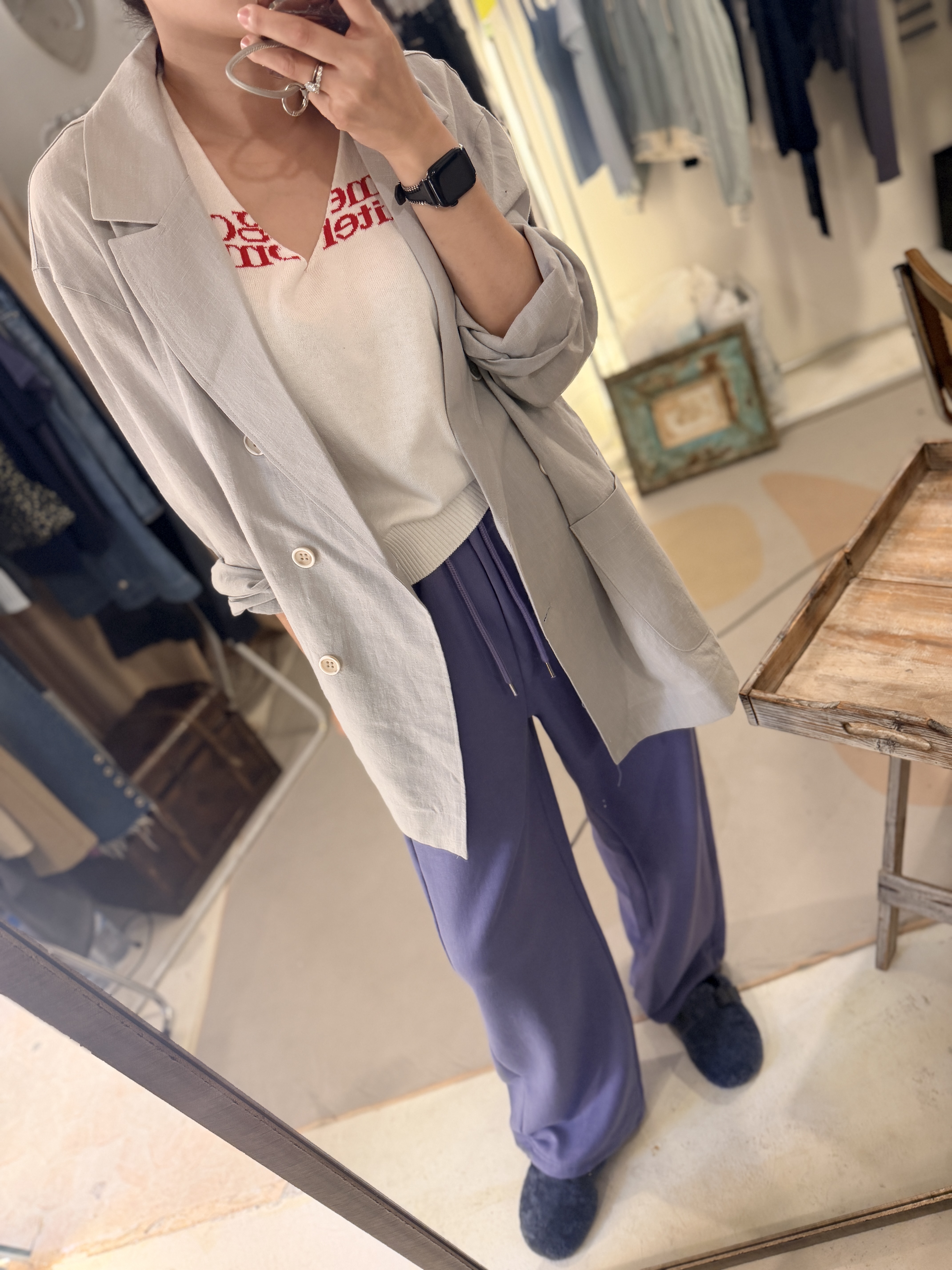 Linen over size suit