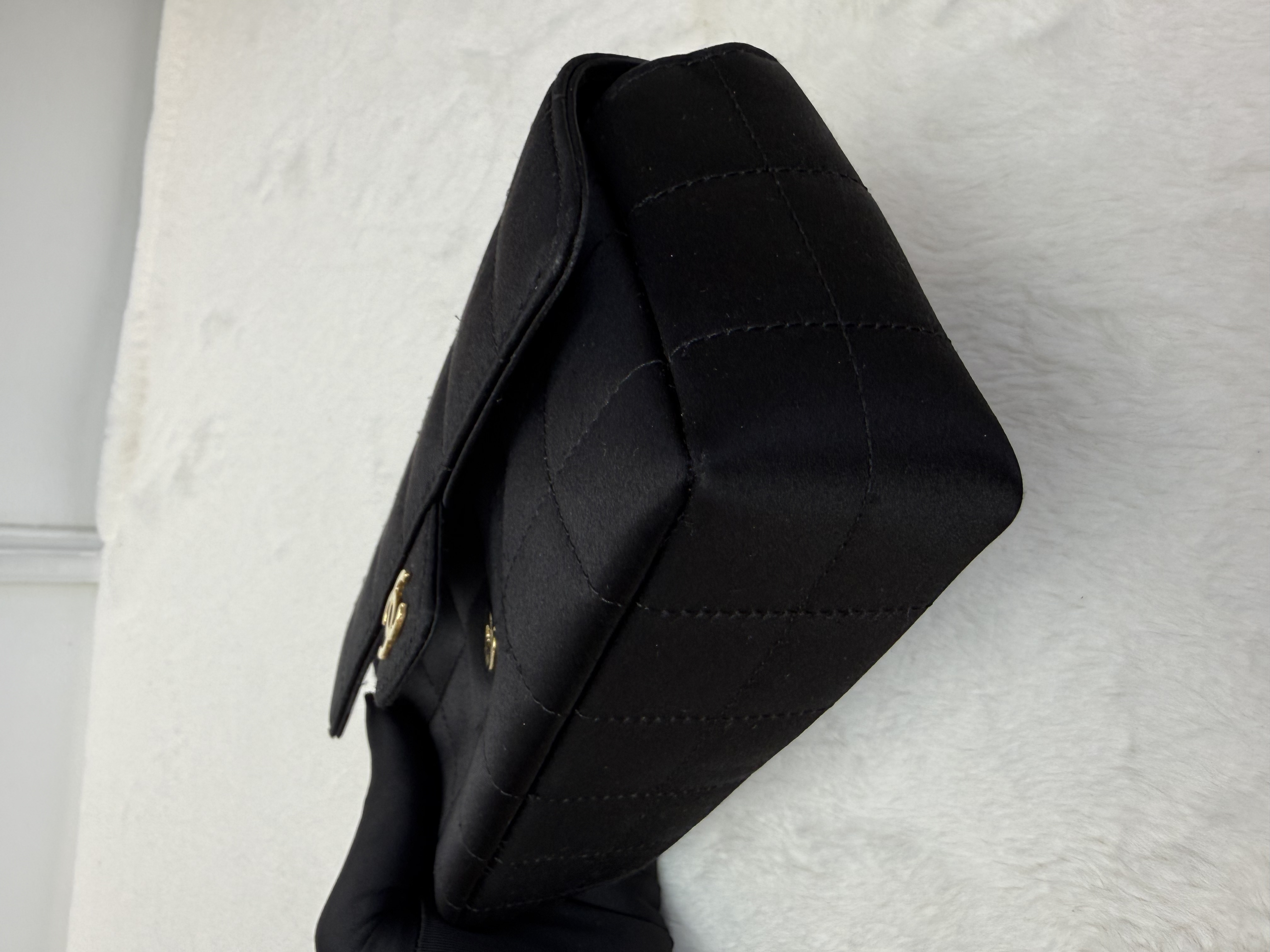 Chanel 香奈兒 冰格MiniCF綢緞配山茶花手機包「罕有精品」