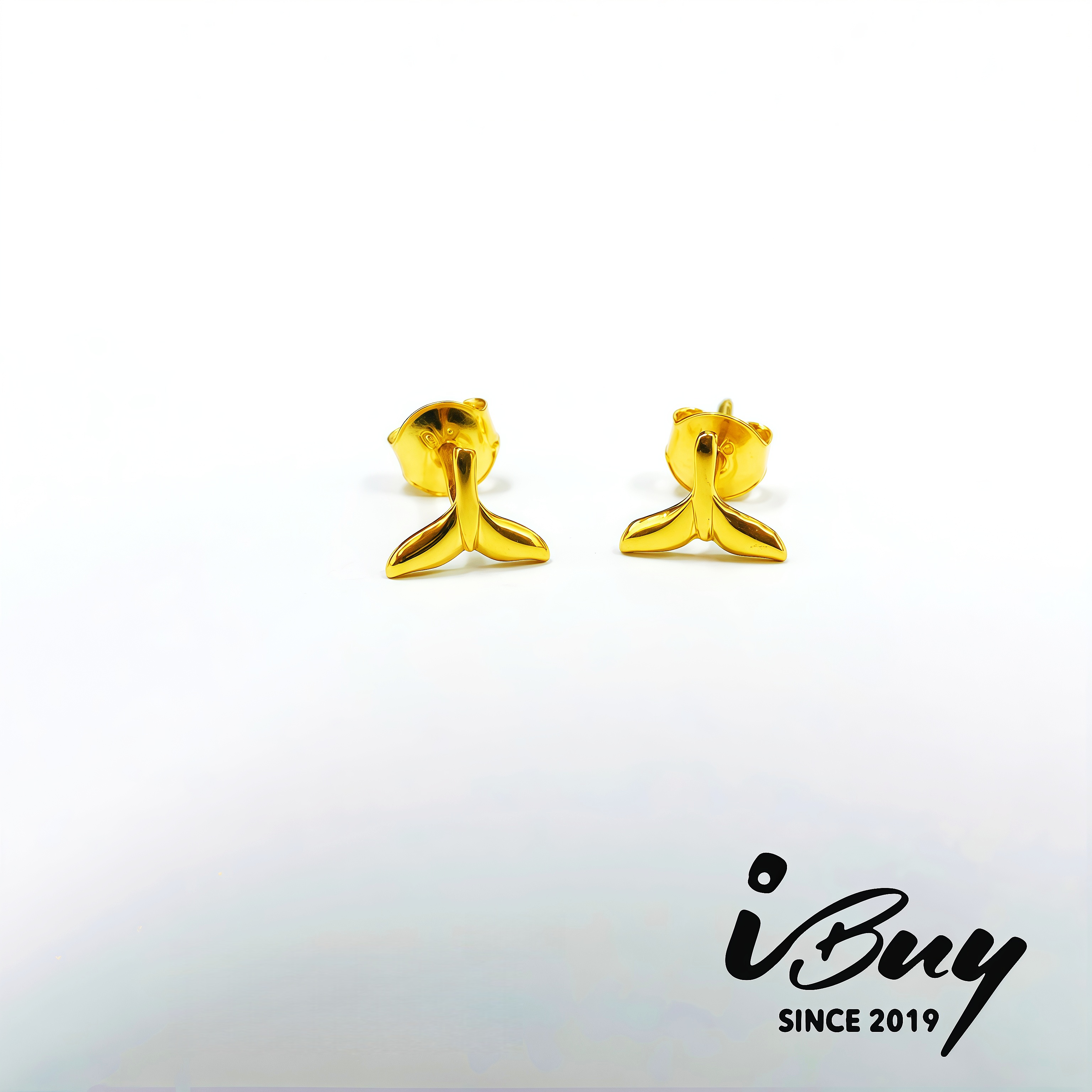 916 GOLD MERMAID TAIL EARRING 916 金 人鱼尾耳钉