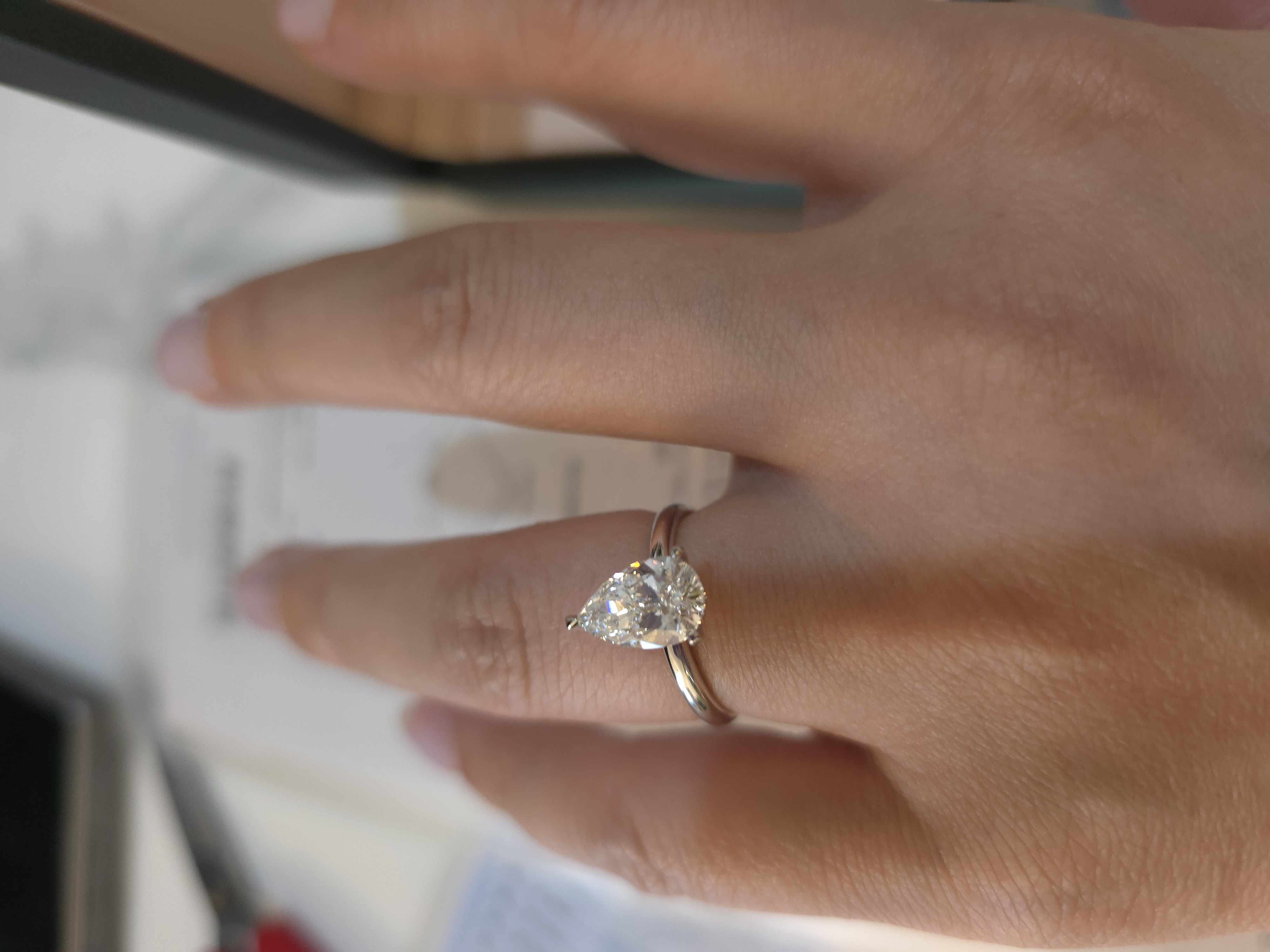 pt950 培育鑽石戒指D1.56 d0.084 G3.9g E/VS1 14