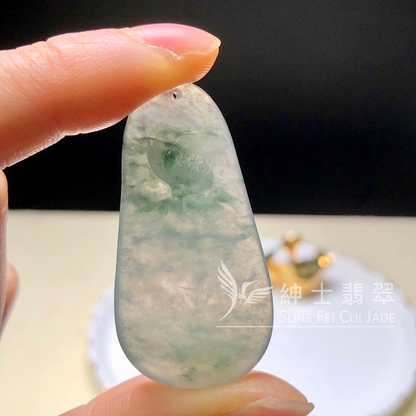 YK00461 冰飄花蓮花吊墜