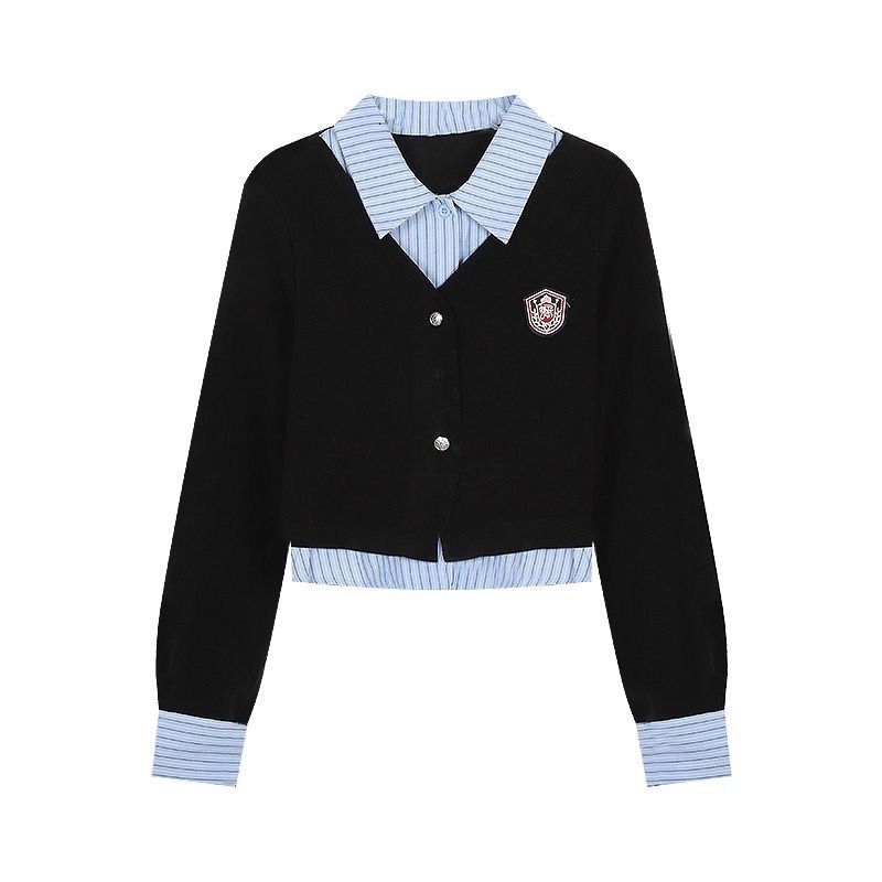 校园风假两件式 有领衬衫