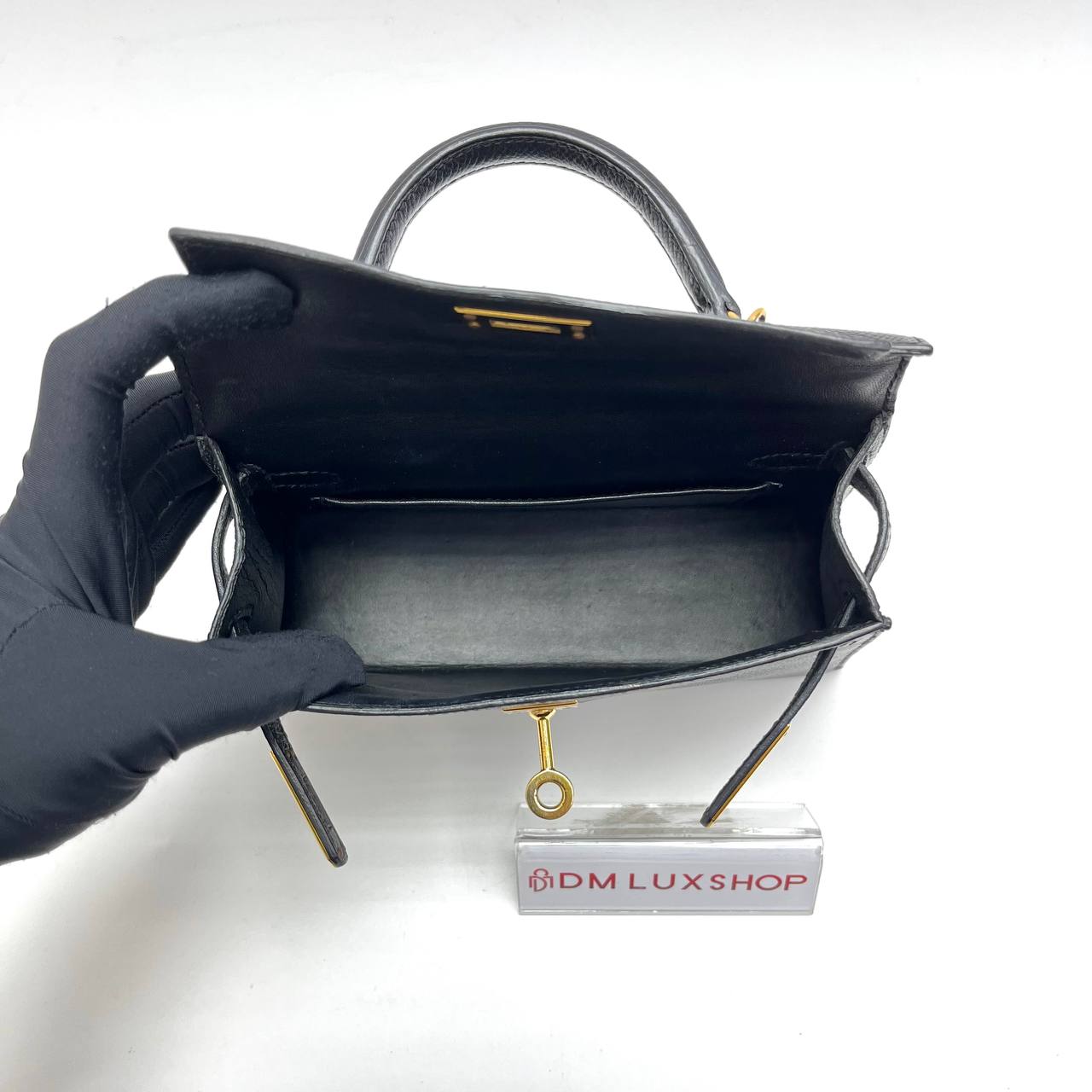 Hermes Mini Kelly II Black GHW (Stamp C)