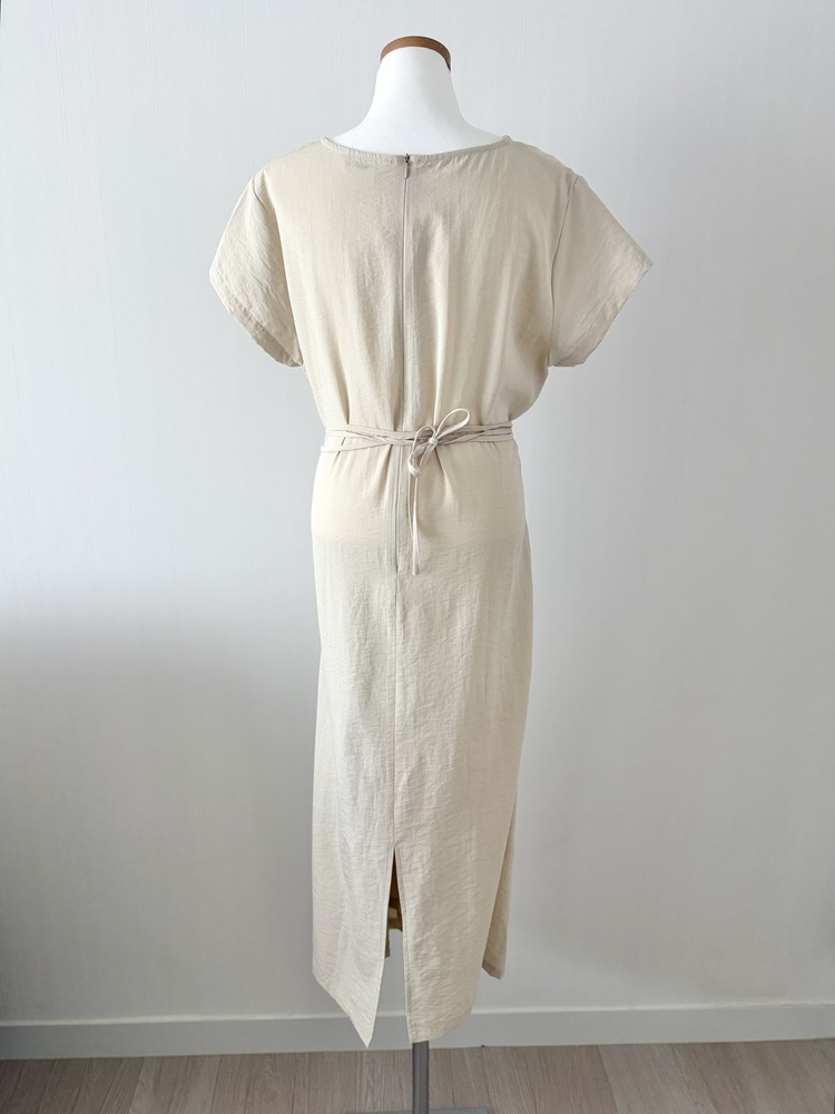 The Timeless Wrap Dress (Beige)