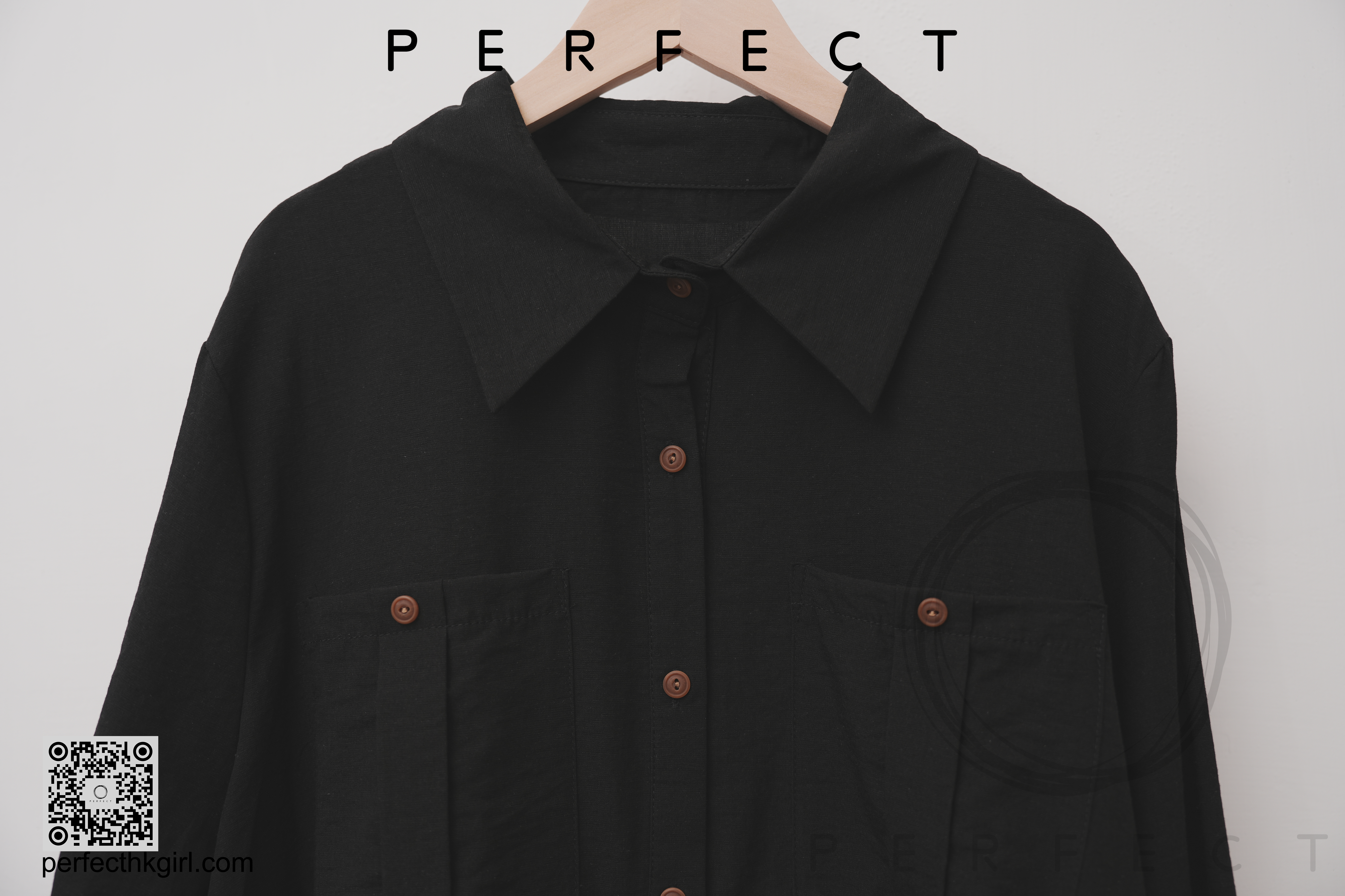 T0045_免皺文青裇衫（顯瘦黑色）