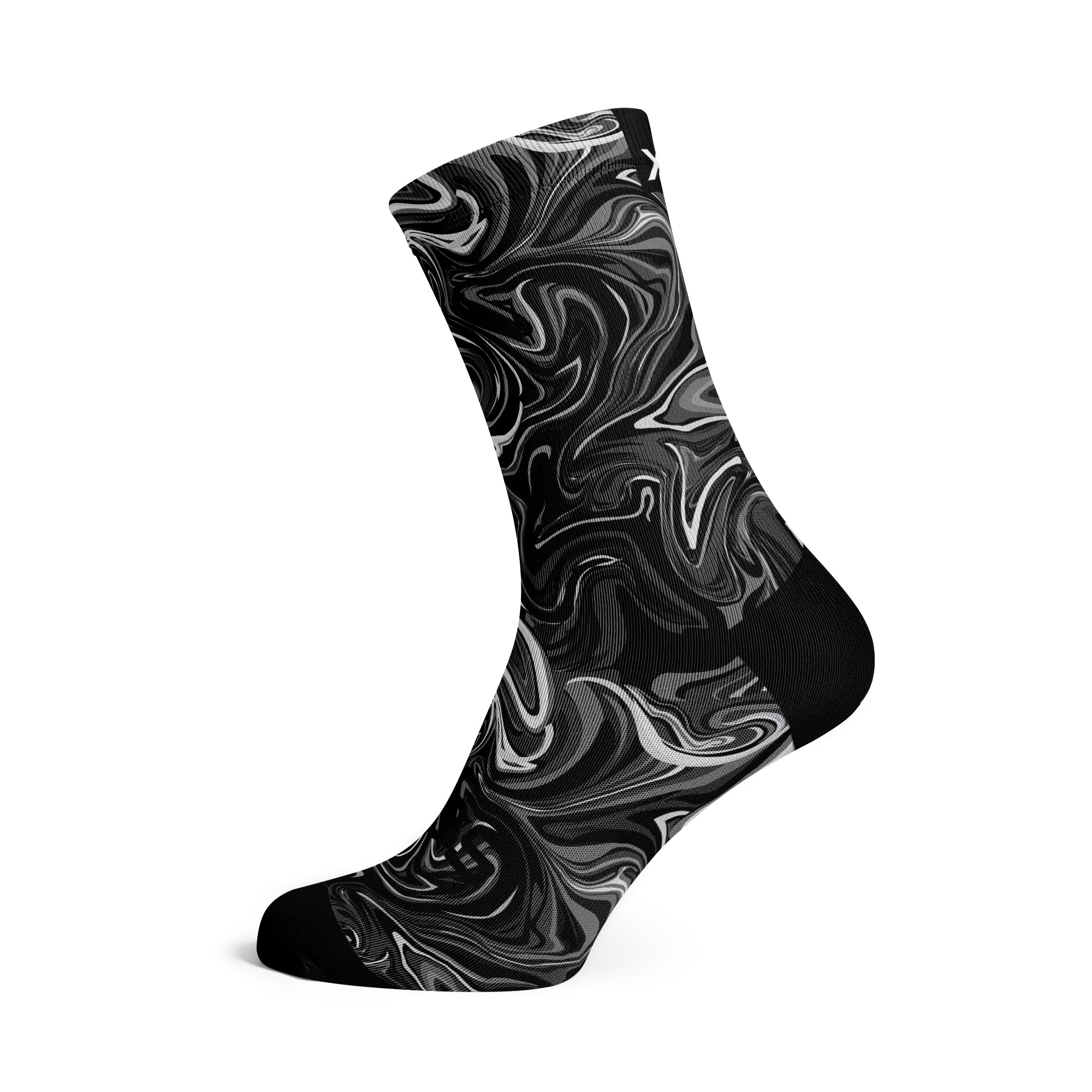 Sox Marble Black Casual Crew Socks