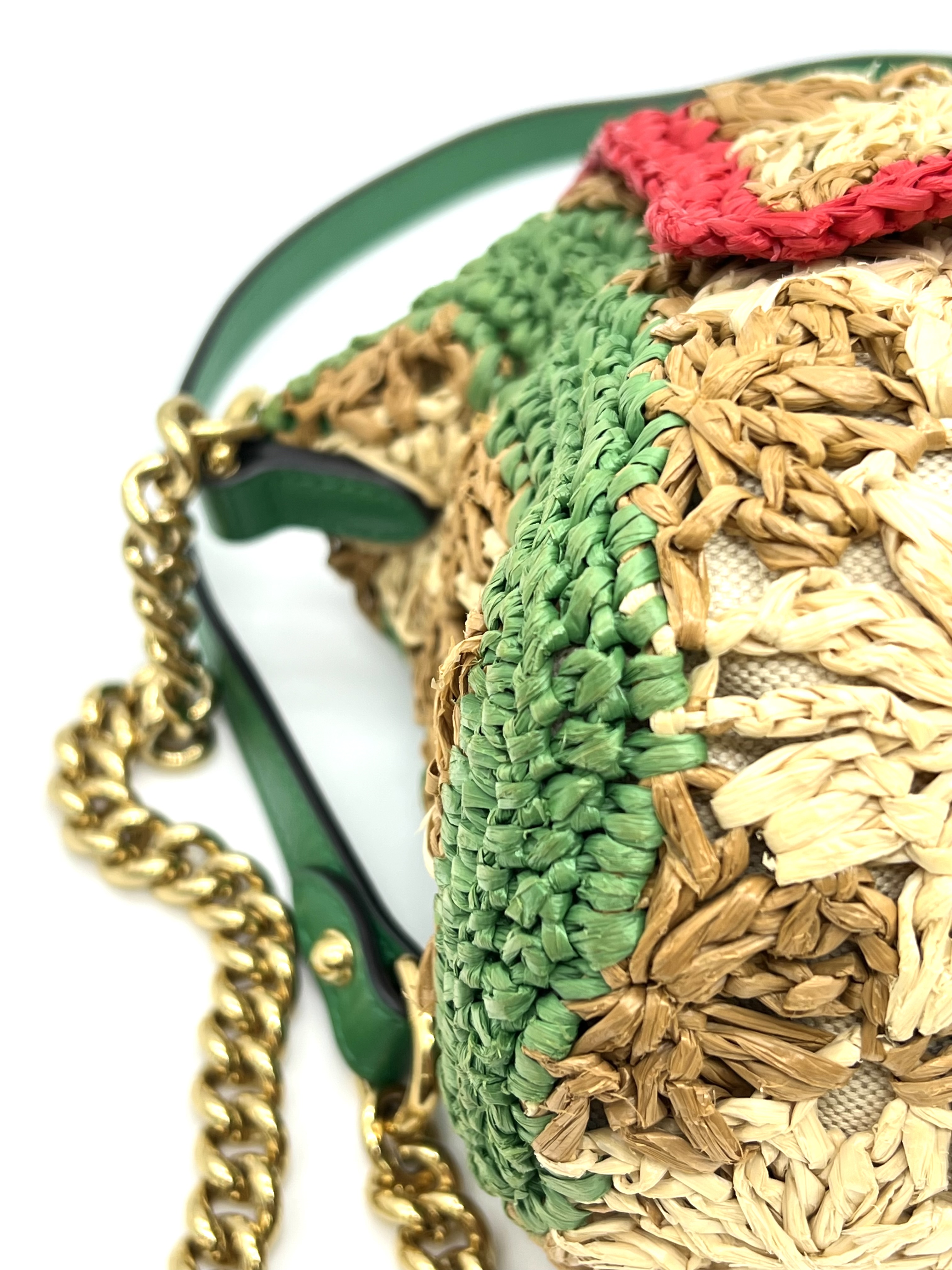 Pre-Owned GG Marmont Raffia Crochet Flower Shoulder Bag / Product Code: 26051202