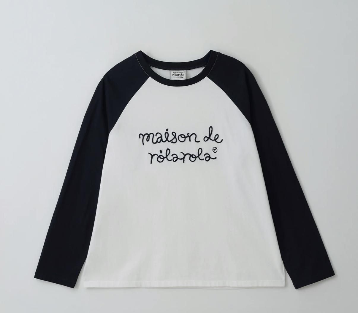🎀Rolarola 🎀 MAISON DE ROLA RAGLAN 長袖tee 張元英同款 原價53000won 獨家折扣優惠 Black &white charcoal&grey Free size 28/3截單 張元英同款