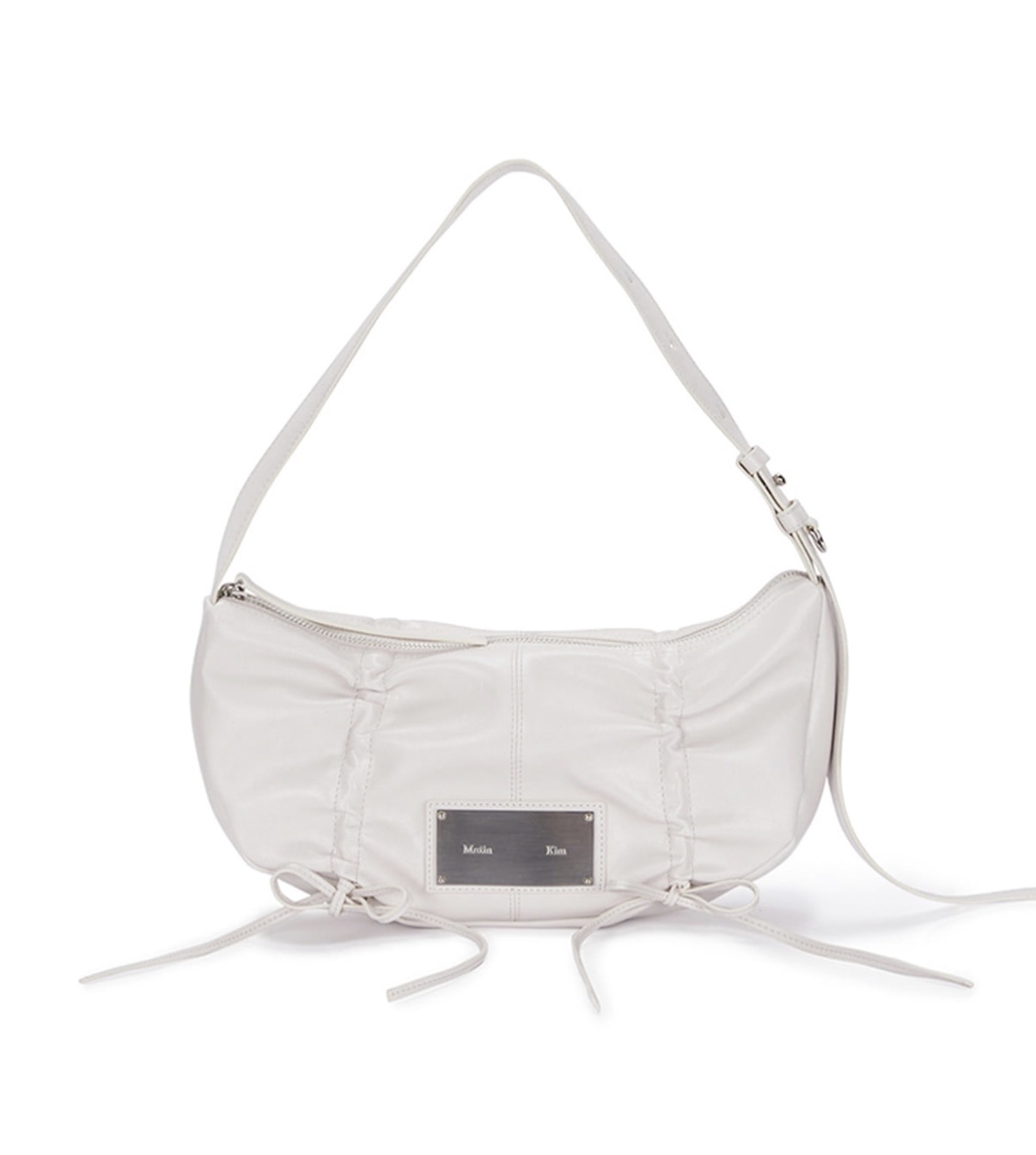 MATINKIM直播限時折扣 HALF SHIRRING RIBBON RPUND BAG IN IVORY