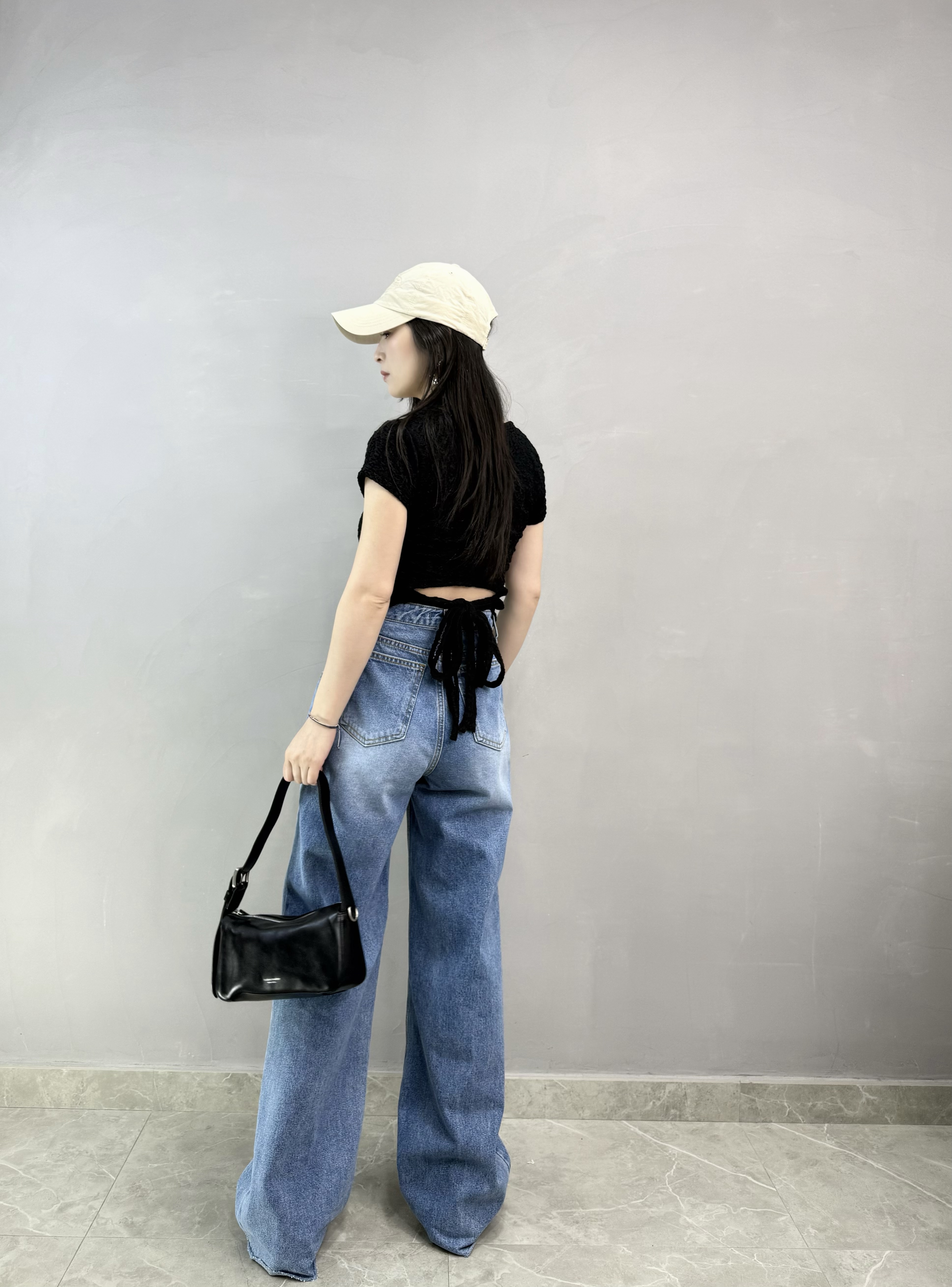 M65 後綁腰免燙料Top