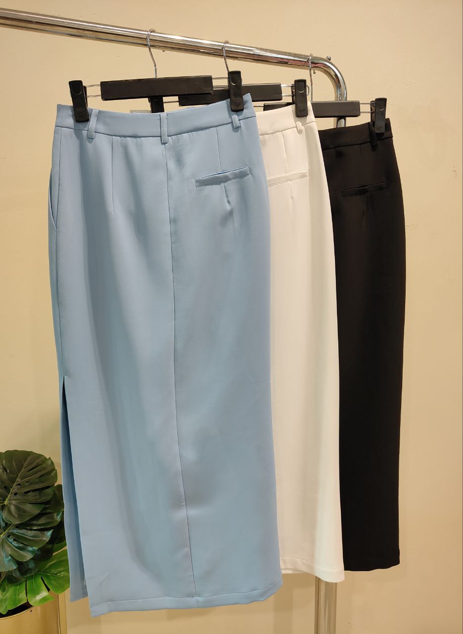 侧开叉半裙 1381