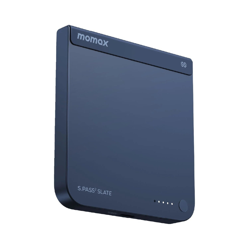 MOMAX 1‑Power S.Pass² Slate 5000mAh 半固態磁吸流動電源 IP188Q2｜iPhone Duo專屬，新國標認證｜Qi2 磁吸無線快充・20W PD 快充・5000mAh 超薄行動電源｜香港行貨