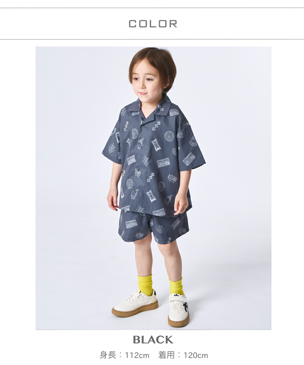 🆕【⭐訂購⭐】🇯🇵日本直送 🌀復古貼紙風全印花 短袖襯衫+短褲 套裝［3款選］🌀[ELFA-0173][260722]