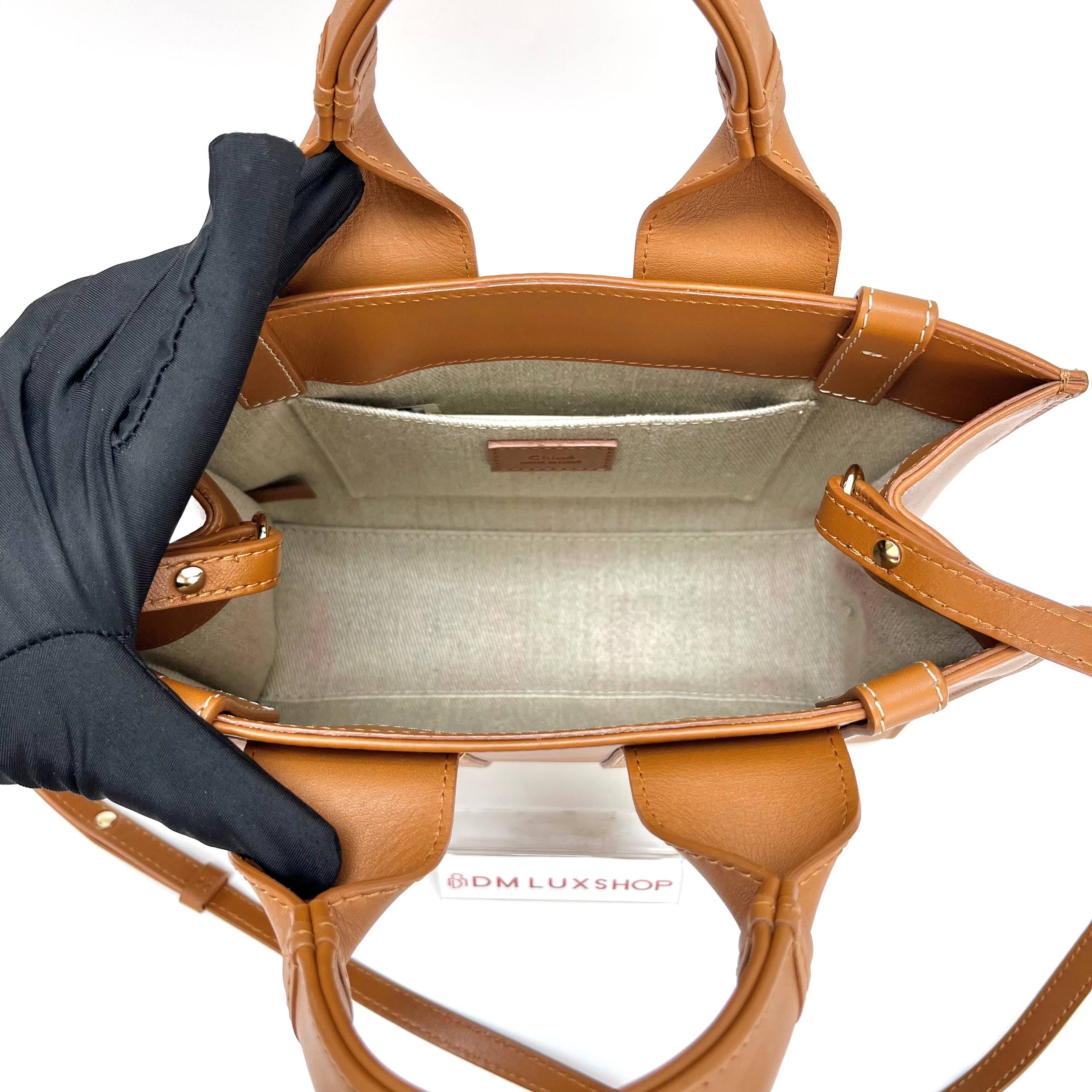 Chloe Brown Leather Small Woody Tote