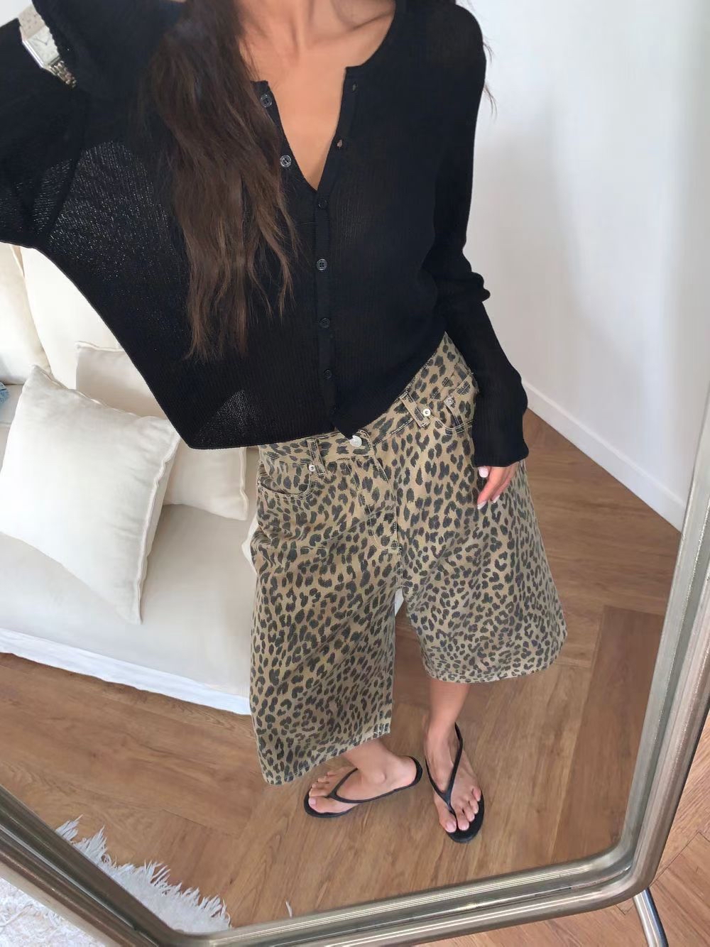 Animal printed shorts
