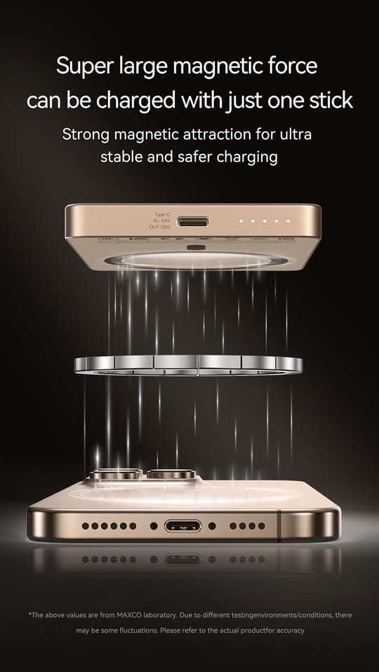 [CCC認證產品及可追溯二維碼] Maxco Magnetic 5000mAh PD 20w 金屬磁吸流動電源 MP38 [預計8月中出貨]