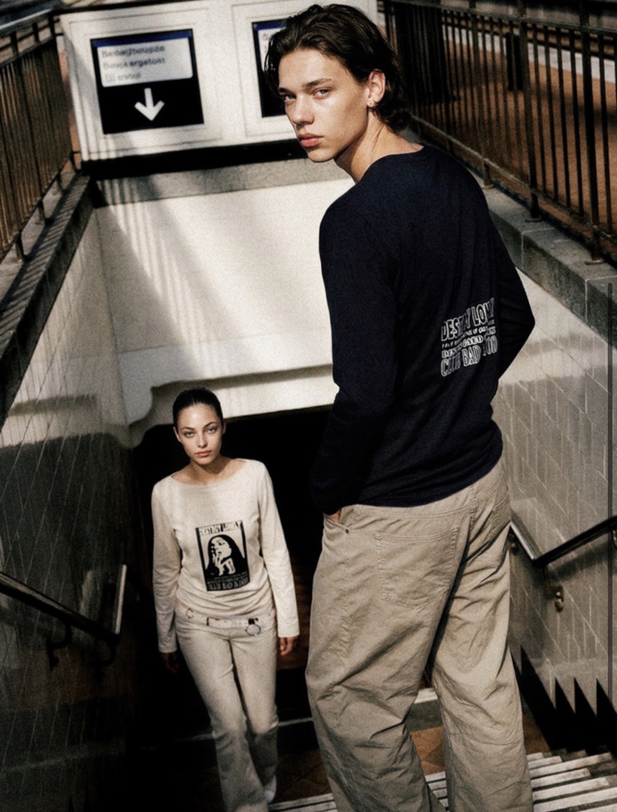 BADBLOOD [w-tee26-122] CLUB BAD POST Boat Neck T-Shirt - Black