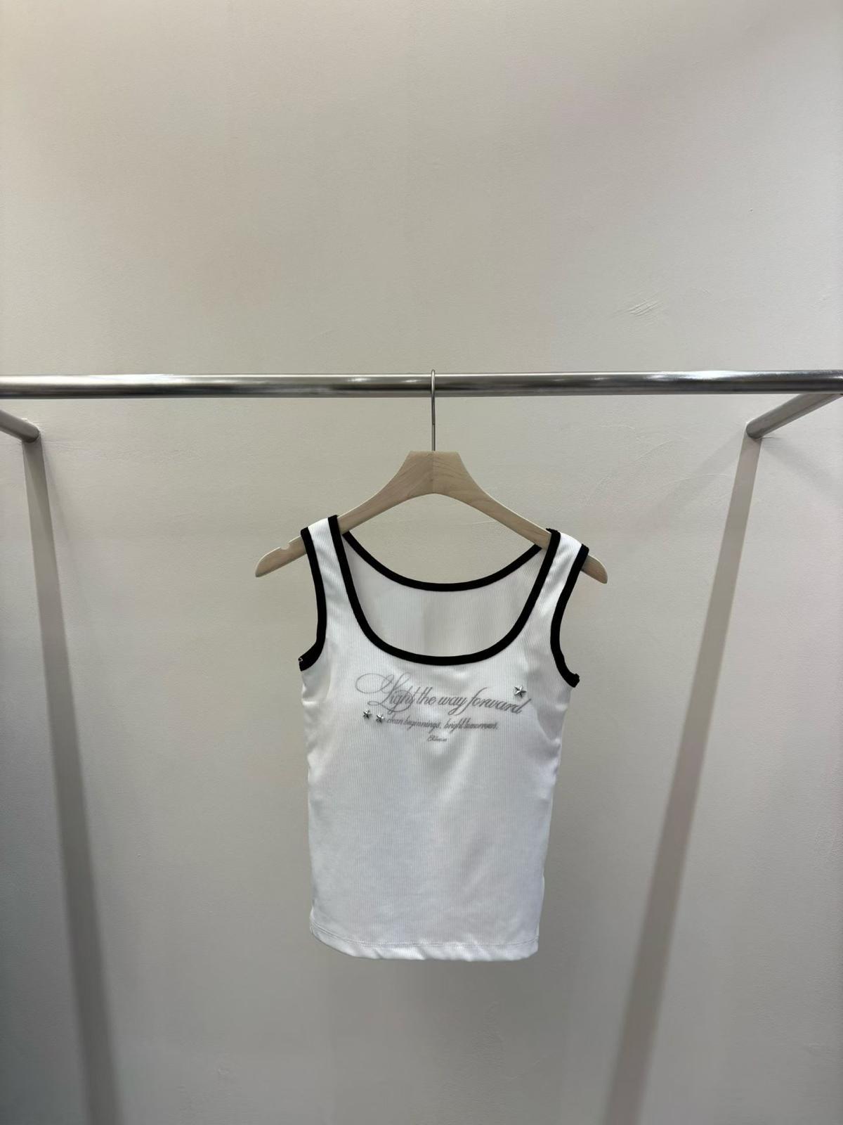 E16 拼色方領釘釘Bra top