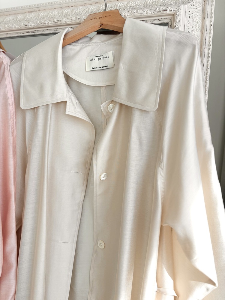 Silky Belted Trench Coat (Ivory)