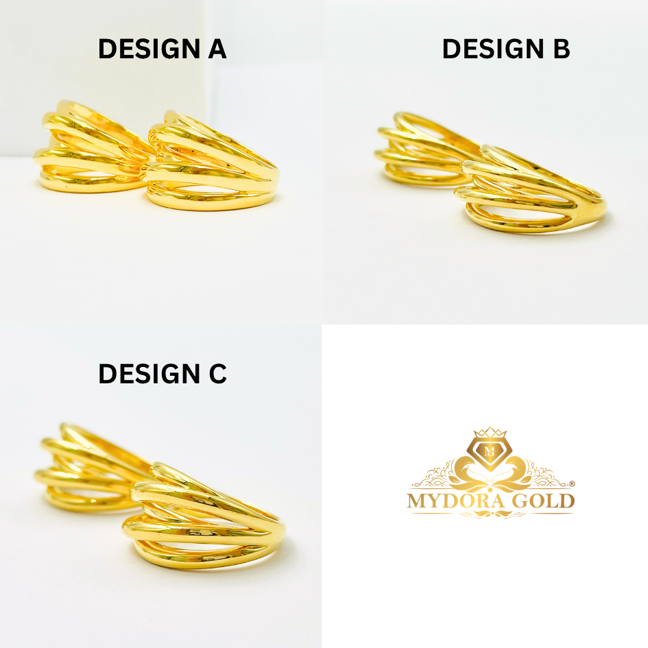 MYDORA Cincin Nabila 5 Layer Full Gold (5G) l EMAS 916/22K