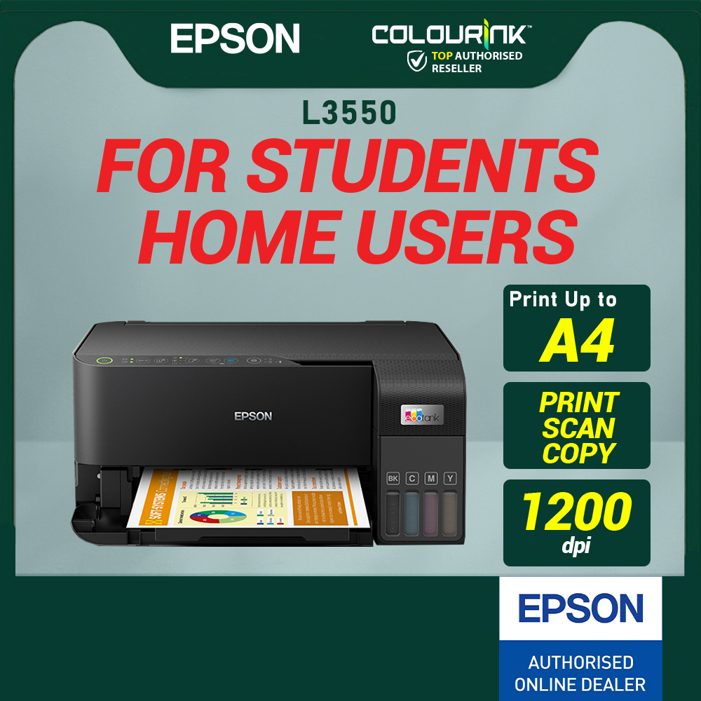 Epson L3350 L3550 A4 3-in-1 Refill Ink Tank Wi-Fi Printer with Original Ink Bottle similar T420w T520w L3150 G3020 L3156