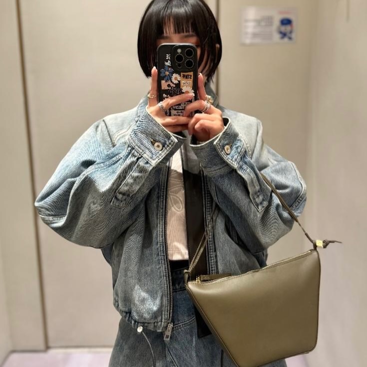 LOEWE🤍PRE OWNED Hammock Hobo 卡其綠色金扣 Mini Size 2023年💚