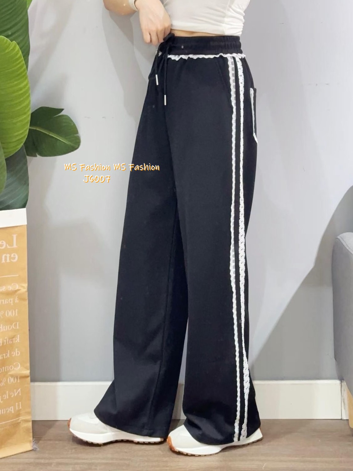 J6007 韓國🇰🇷lace邊休閒褲