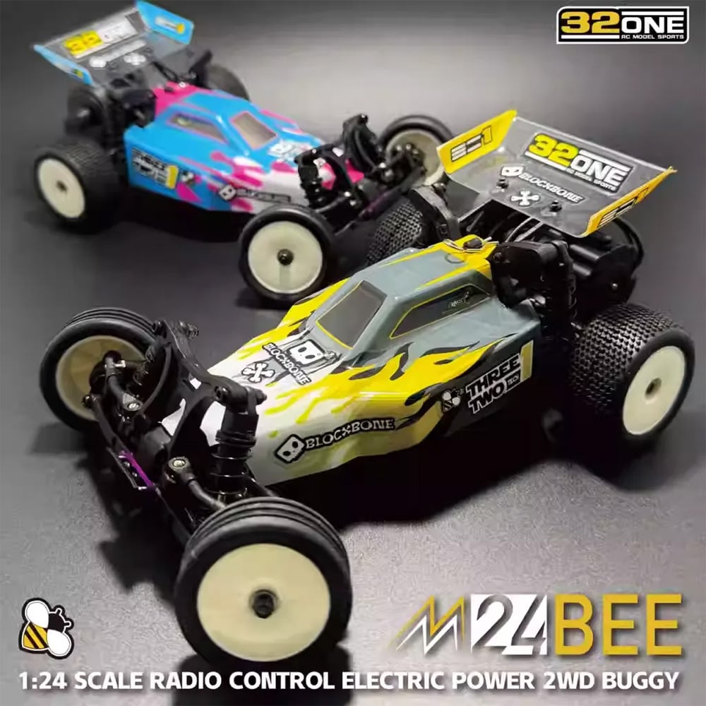 32one 1/24 M24 Bee 2WD Buggy 黃色 Version RTR EP w/ 2.4GHz Radio