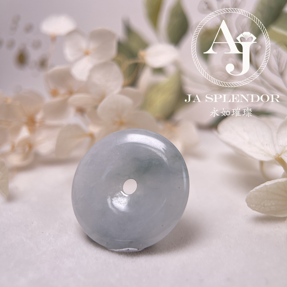 JN-228 天然翡翠A玉 冰糯飄綠平安扣