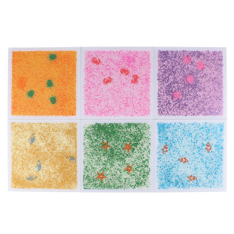 觸感顏色水墊（金粉小動物）30x30cm(一套6片）