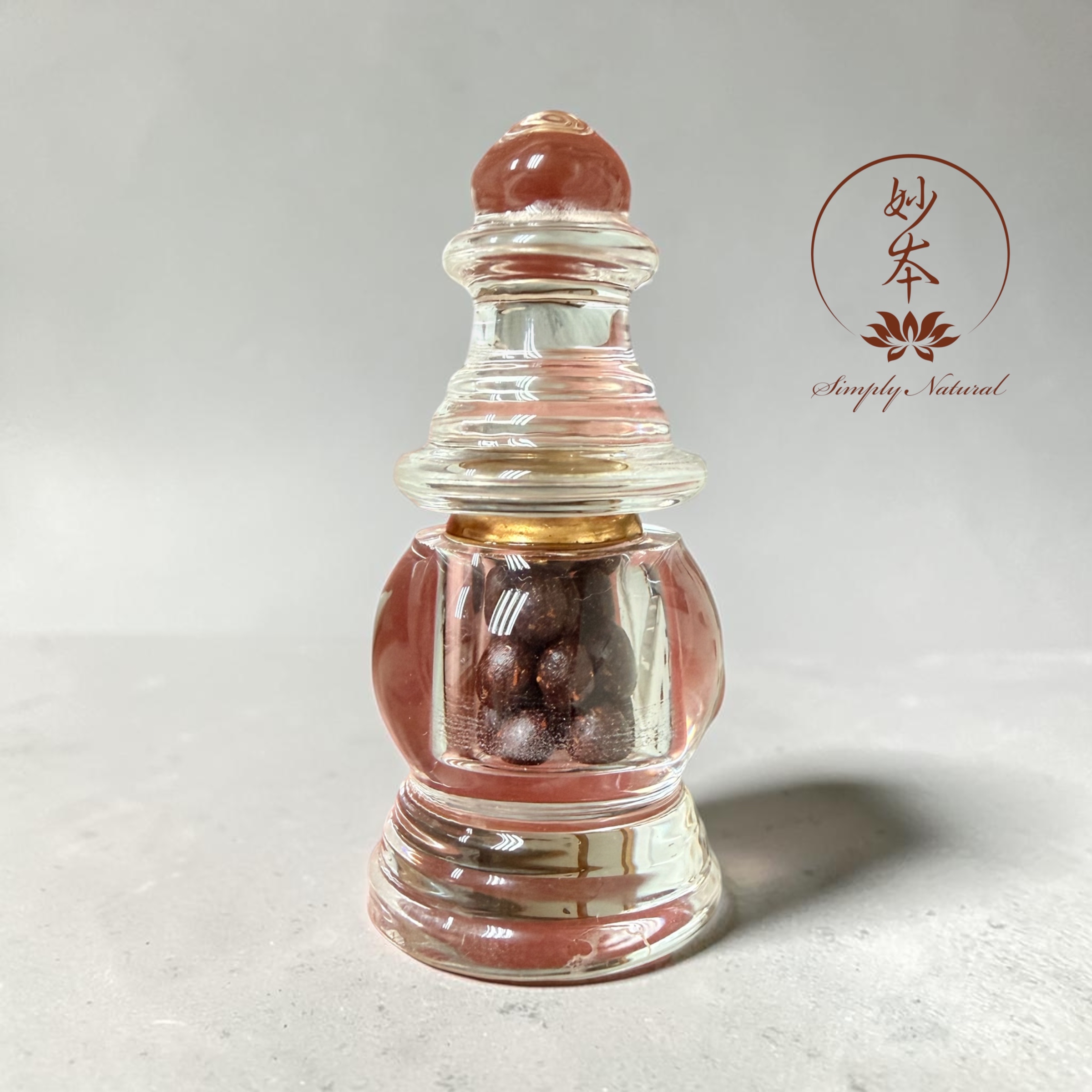 六字大明咒（觀音）甘露丸（拉薩楚布寺）配：水晶供瓶
