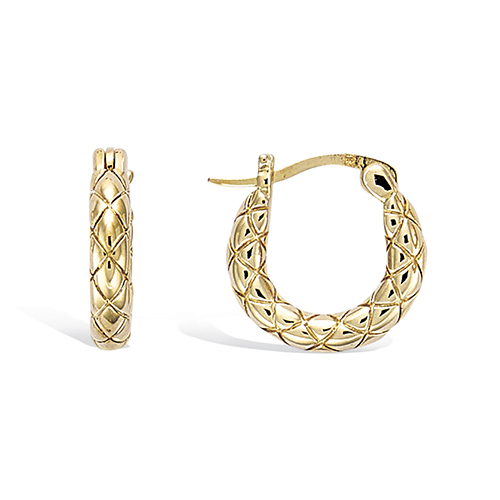15mm Serpenti Hoop Earring Plaqué or