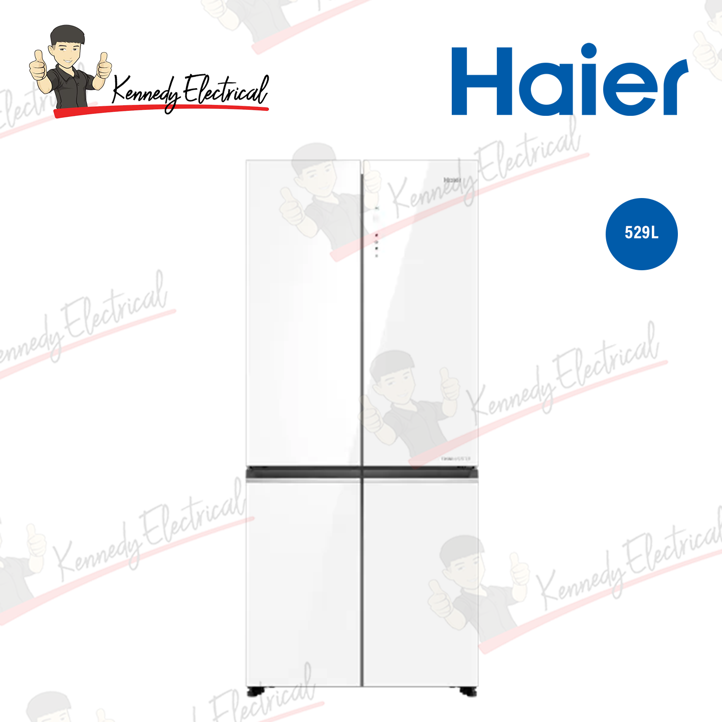Haier 618L Multi-Door Inverter Glass Fridge White (HRF-IM618HG)