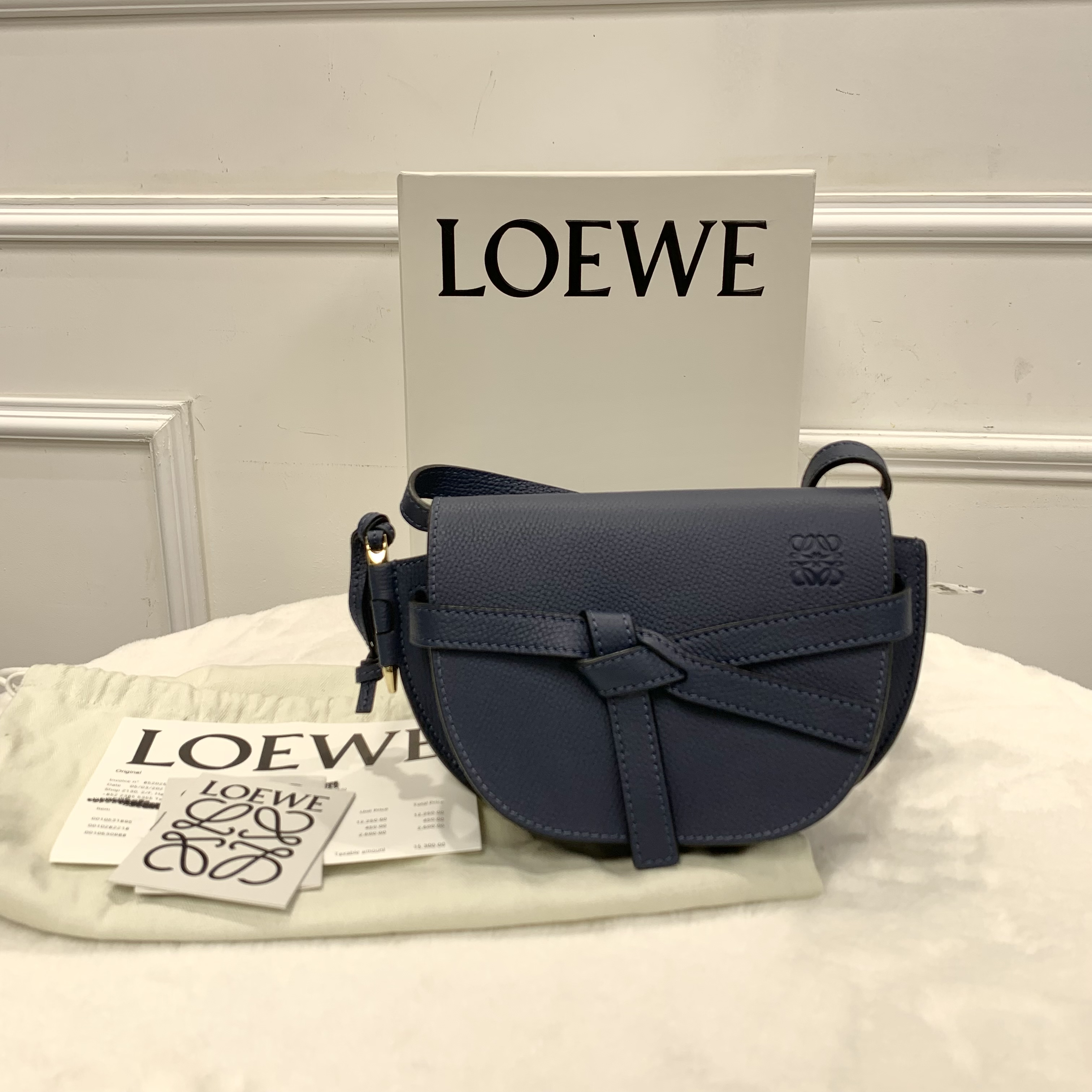 💙Loewe荔枝紋深海藍Mini Gate