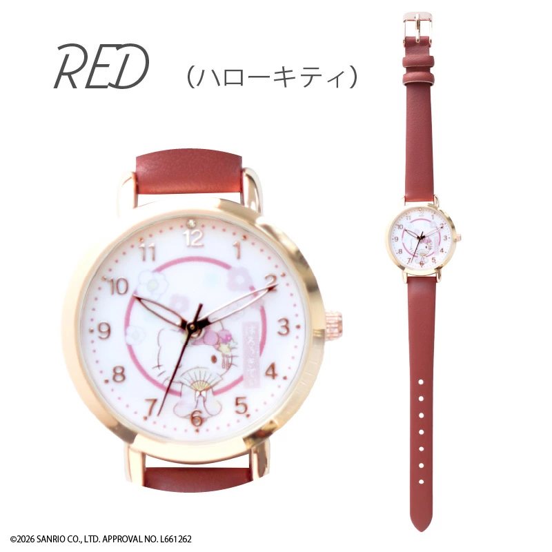【日本直送】Sanrio 和風圖案皮革手錶
