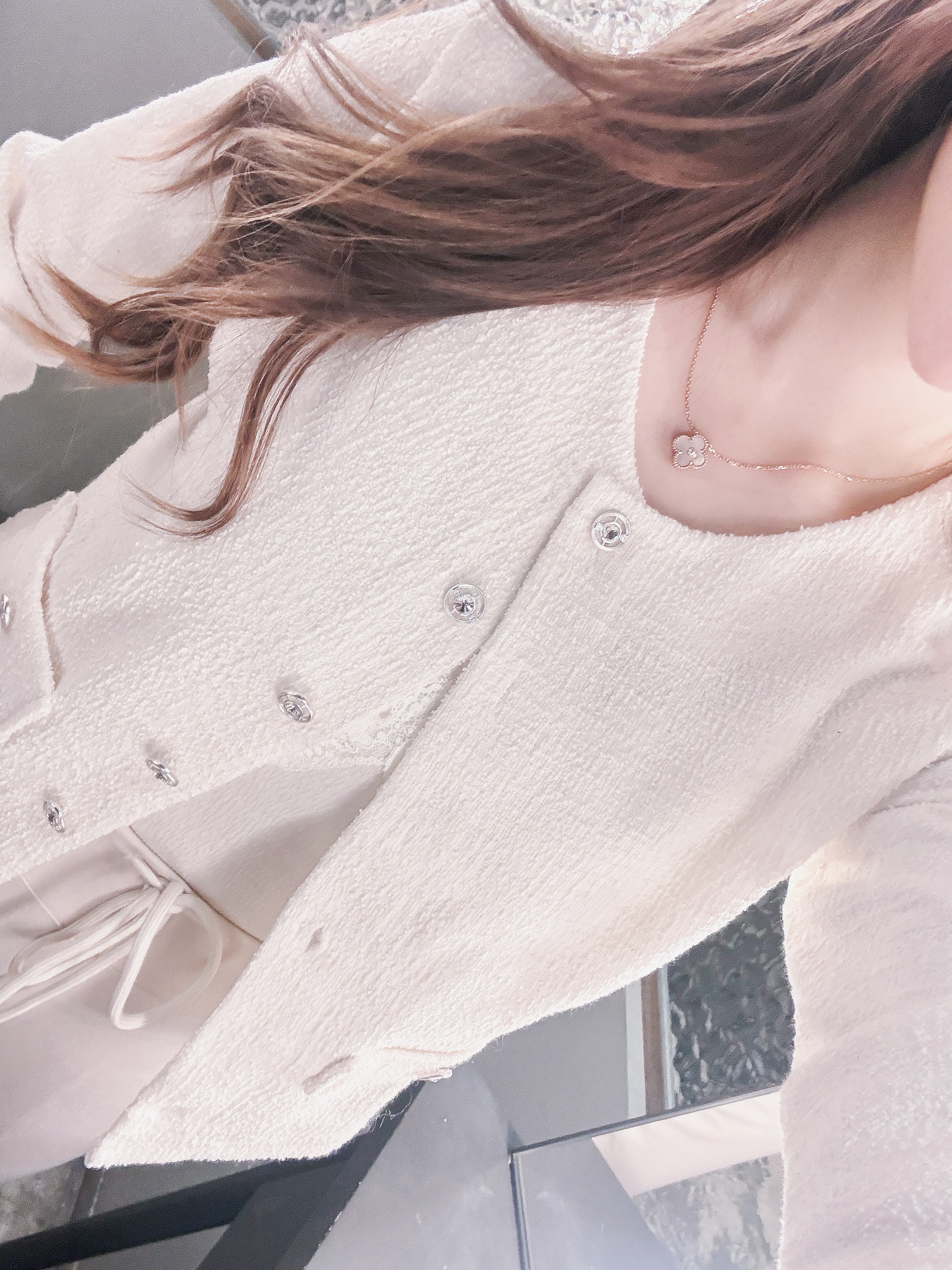 ♥︎Classy縷空閃石扣Tweed外套