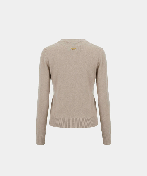 Fine Merino Wool V-Neck Knit - Sand