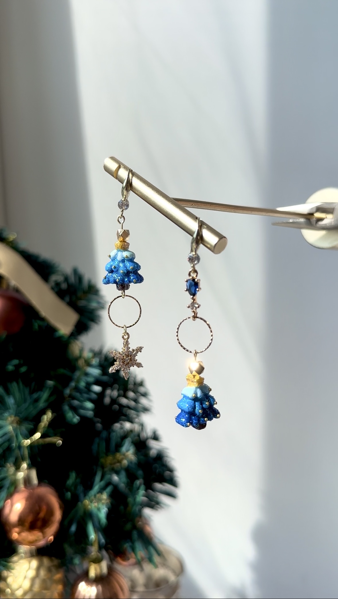 雪花糖果雪霜聖誕樹耳環❄️🎄(2色)