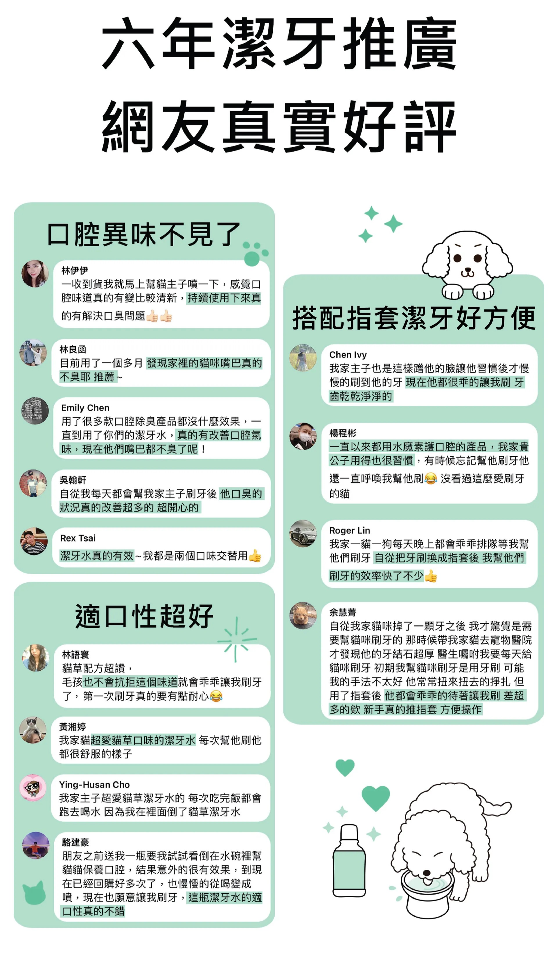 【1-6歲】貓狗口腔護理潔牙水【小麥草／貓草】