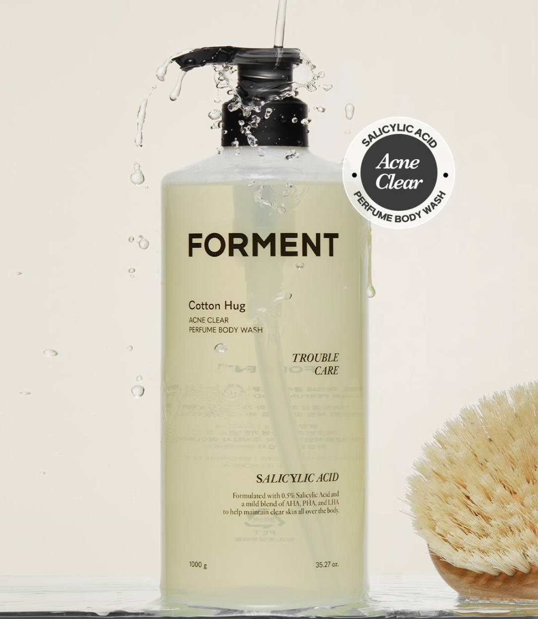 告別背脊痘｜韓國 Forment 經典Cotton Hug 控油抗痘香水 沐浴露 ｜Acne Clear Perfume Body Wash