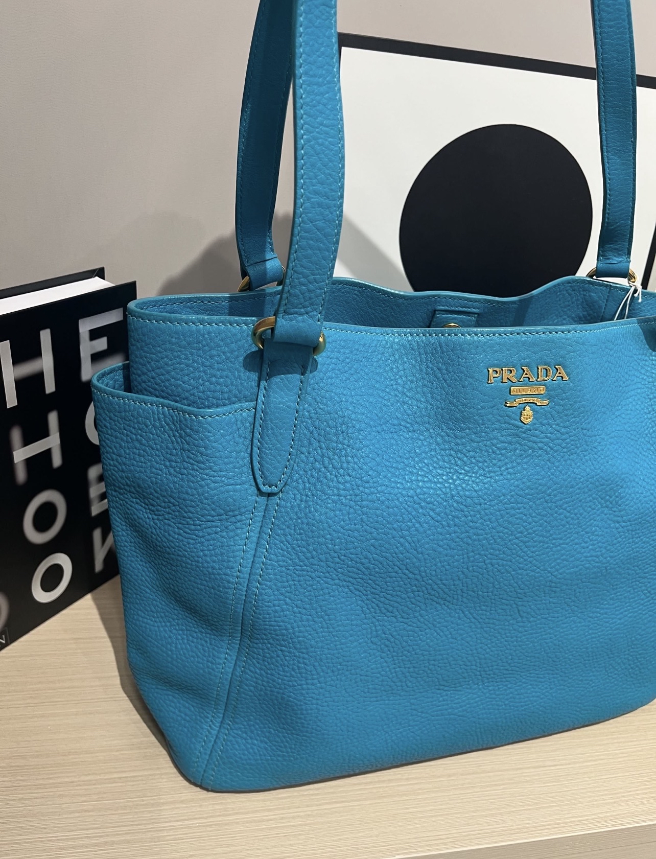 Prada shoulder bag calfskin 100%Authentic,92%new 