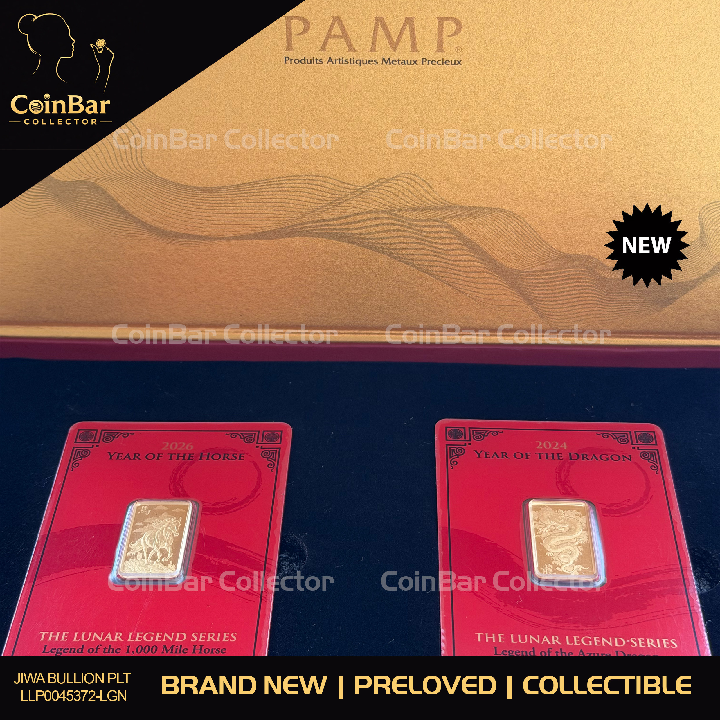 PAMP Lunar Dragon 5g + Horse 5g🇨🇭Swiss Fine Gold Bar Emas 999.9  龙马精神