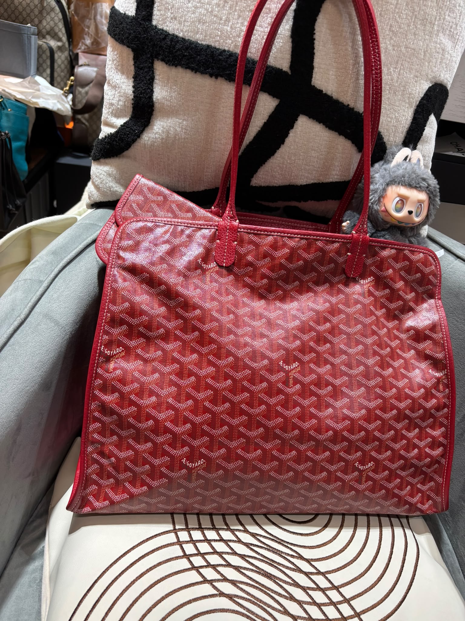 Goyard hardy pm tote bag Red 100%Authentic, 90%new 